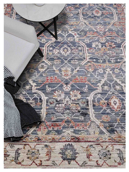 Artisan Bellisimo Blue Ivory Traditional Machinemade Rug