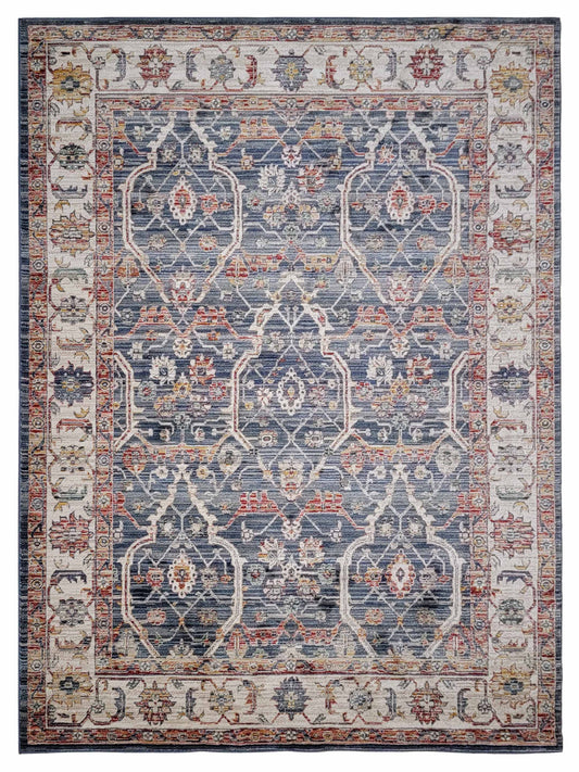 Artisan Bellisimo Blue Ivory Traditional Machinemade Rug