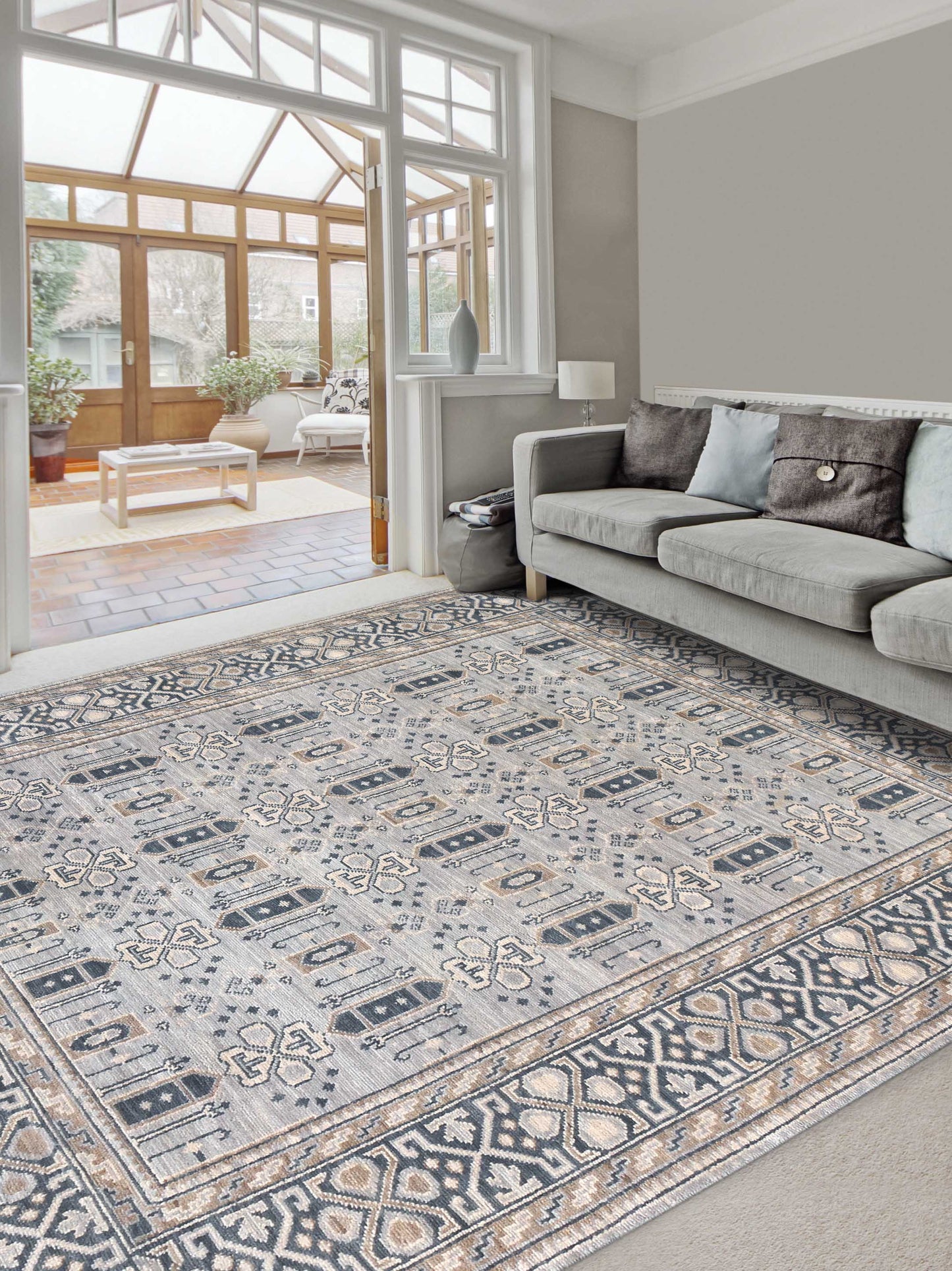 Limited BALLINA BA-433 BLUE  Traditional Knotted Rug