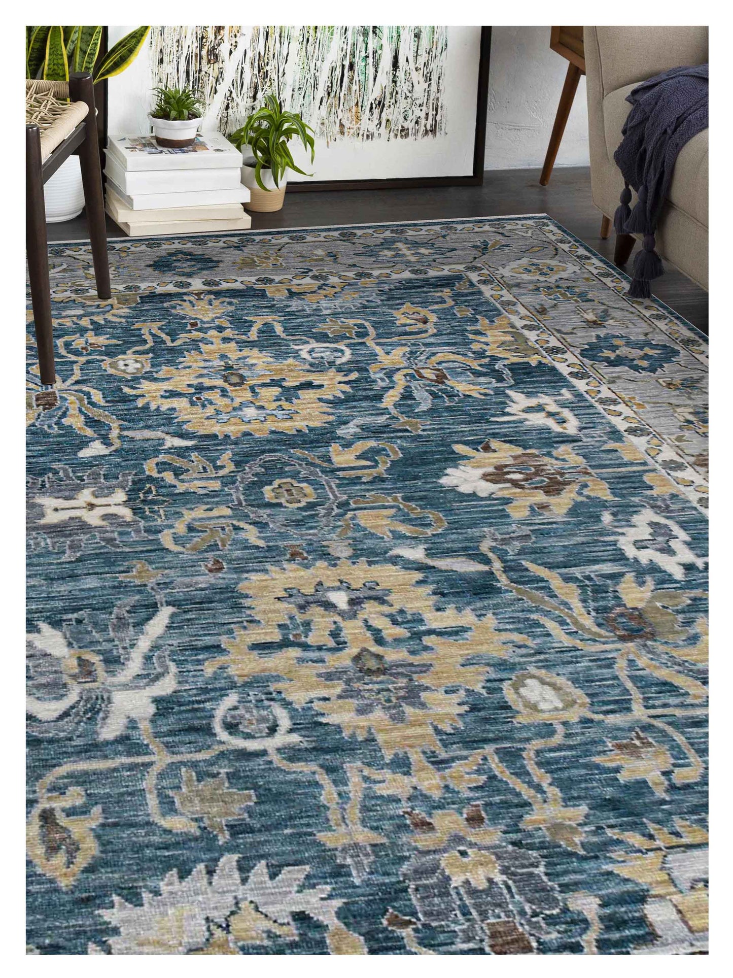 Limited BALLINA BA - 440 PEACOCK LIGHT GRAY Traditional Knotted Rug - Rugs - Limited - Atlanta Designer Rugs