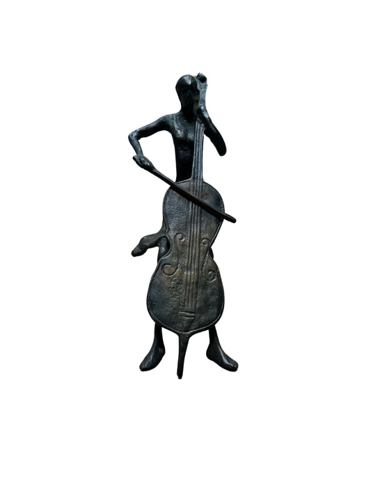 Eclectic Home Accent Bronze Female Cello  Black Decor Furniture Rug