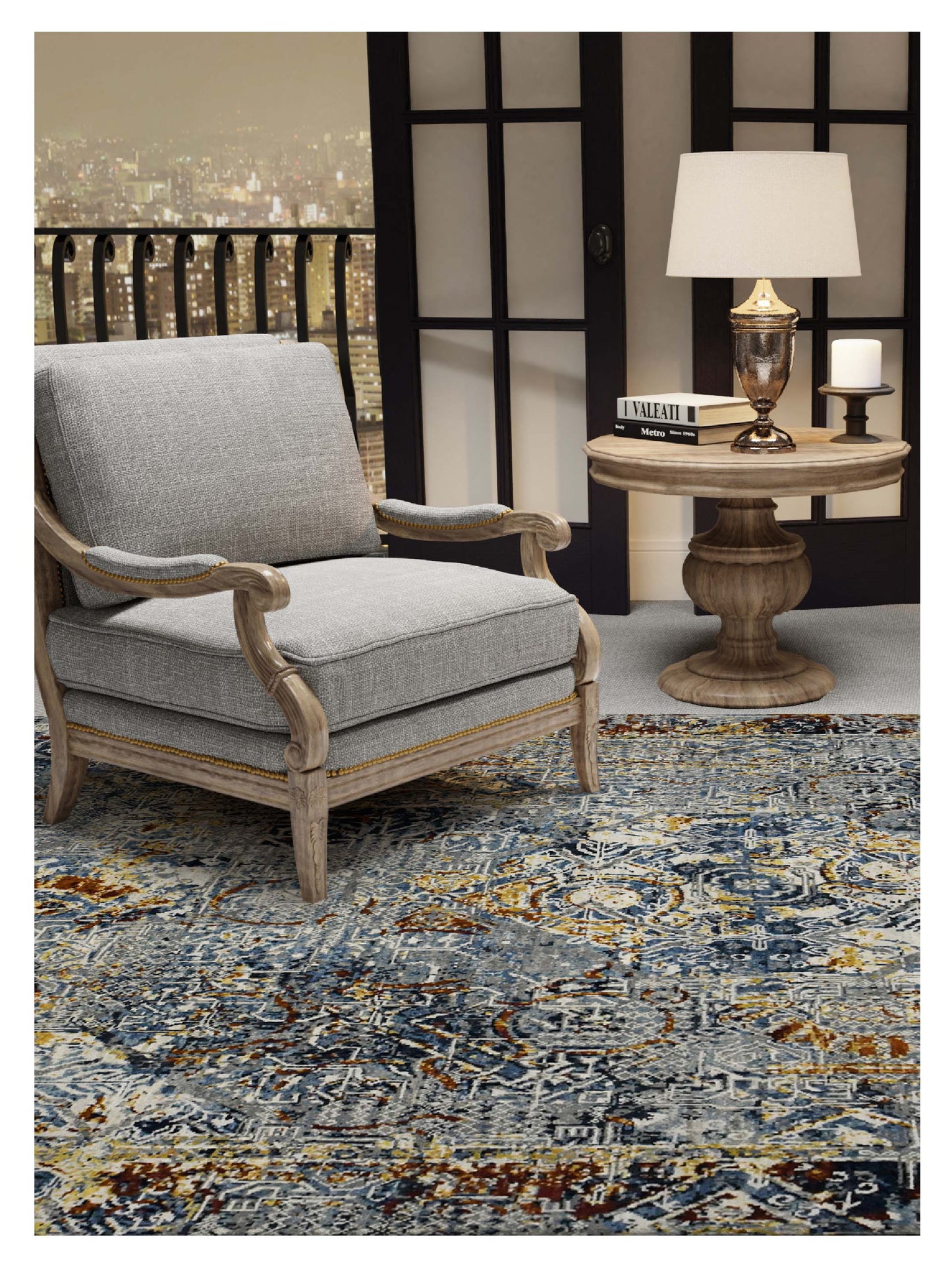 Limited Bailee BNS-460 BLUE  Traditional Knotted Rug