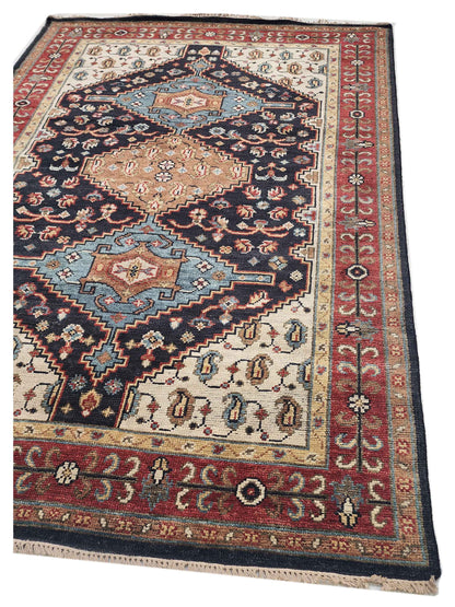 Artisan Felicity  Blue Red Traditional Knotted Rug