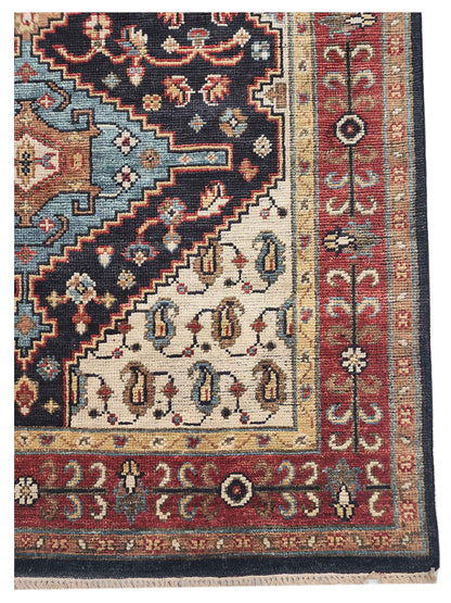 Artisan Felicity  Blue Red Traditional Knotted Rug