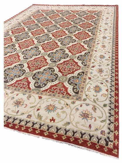 Artisan Cameron Red Ivory Traditional Knotted Rug - Rugs - Artisan - Atlanta Designer Rugs