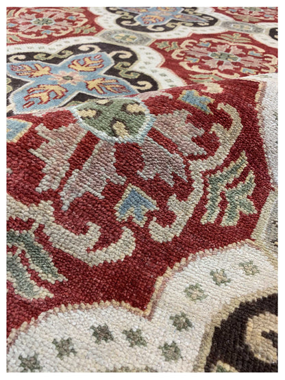 Artisan Cameron Red Ivory Traditional Knotted Rug - Rugs - Artisan - Atlanta Designer Rugs