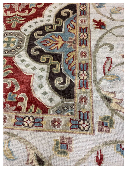 Artisan Cameron Red Ivory Traditional Knotted Rug - Rugs - Artisan - Atlanta Designer Rugs