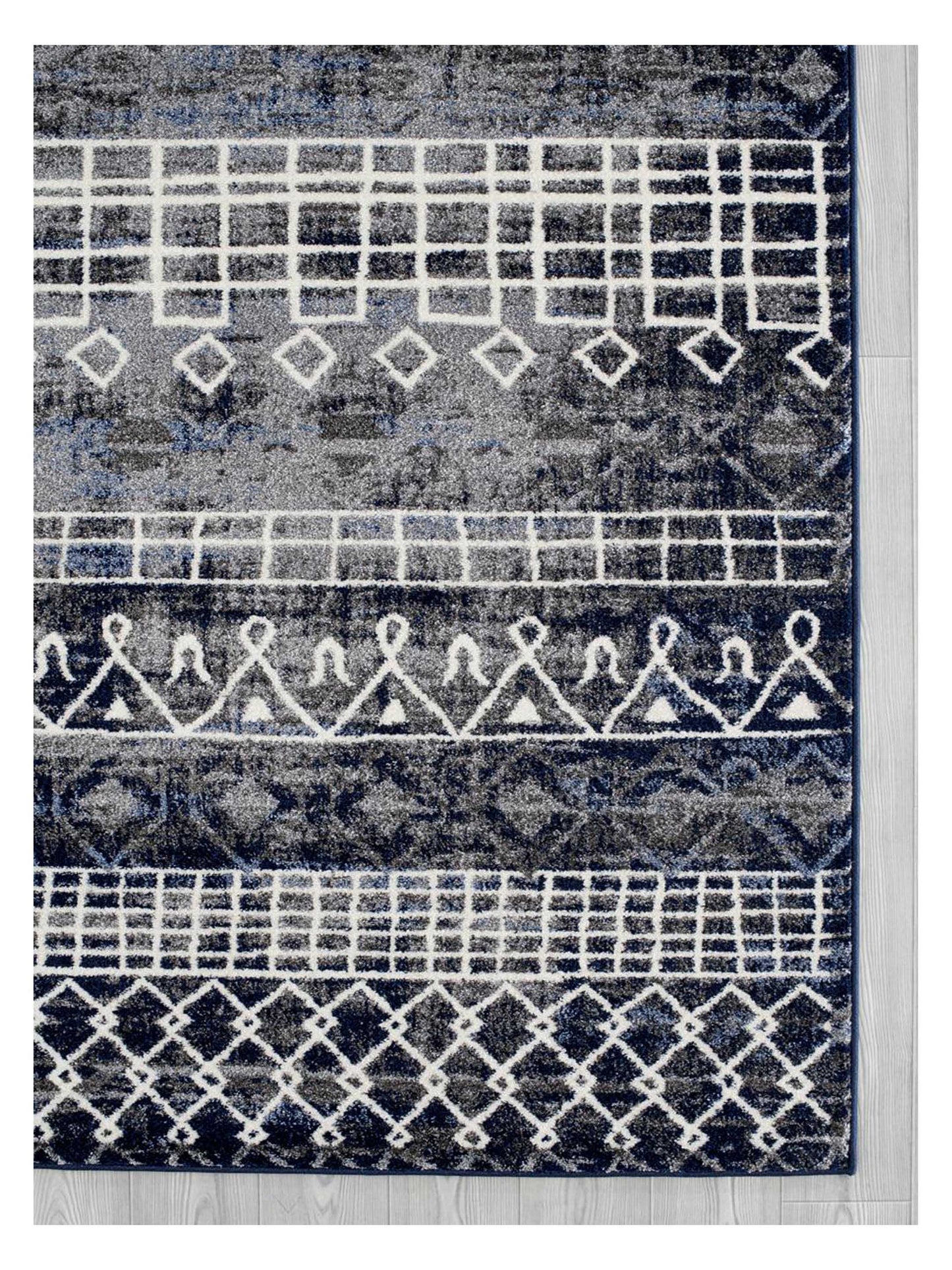 Limited Selena SD-602 Charcoal Ivory  Transitional Machinemade Rug