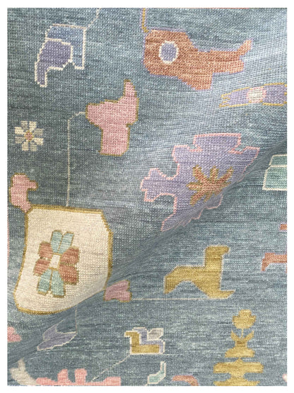 Artisan Blossom  Blue  Traditional Knotted Rug