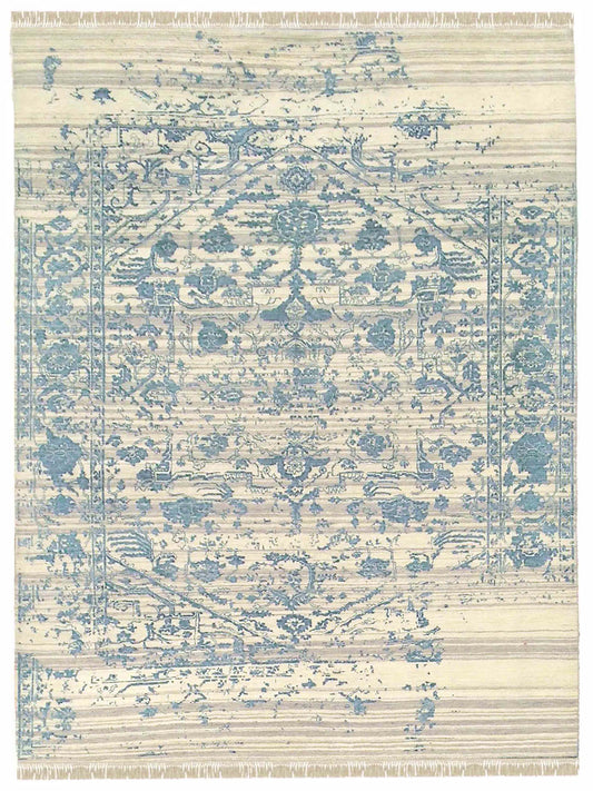 Limited DALBY DA-708 Ivory Blue Transitional Knotted Rug