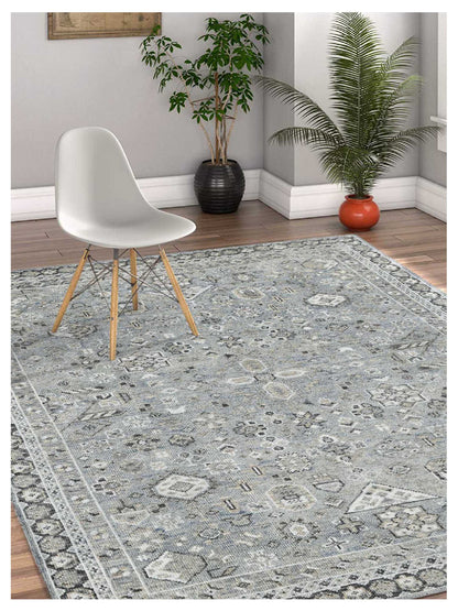 Limited DERBY DE-153 SKY BLUE Traditional Knotted Rug