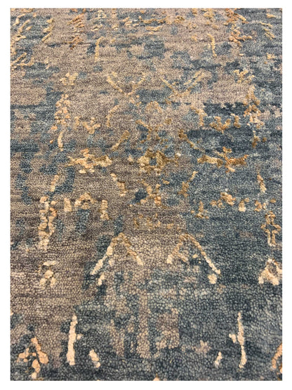 Artisan Dakota Silver Turquoise Gold Transitional Knotted Rug - Rugs - Artisan - Atlanta Designer Rugs