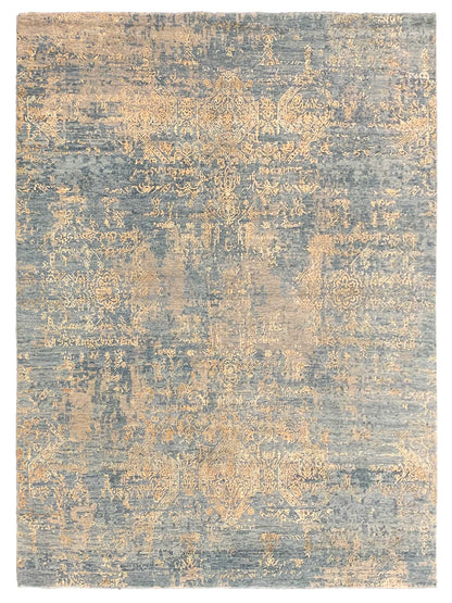 Artisan Dakota Silver Turquoise Gold Transitional Knotted Rug - Rugs - Artisan - Atlanta Designer Rugs
