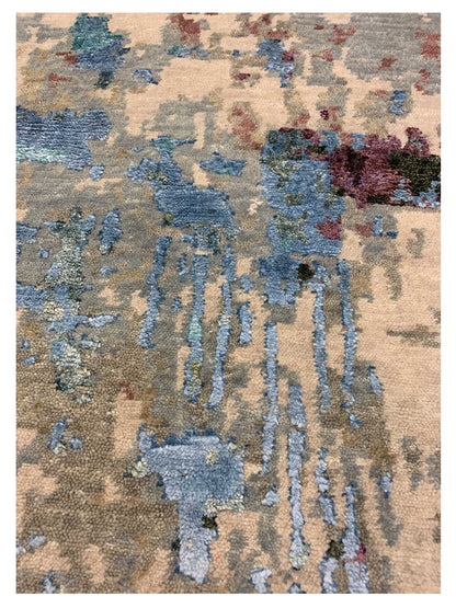 Artisan Dakota Silver Blue Transitional Knotted Rug - Rugs - Artisan - Atlanta Designer Rugs