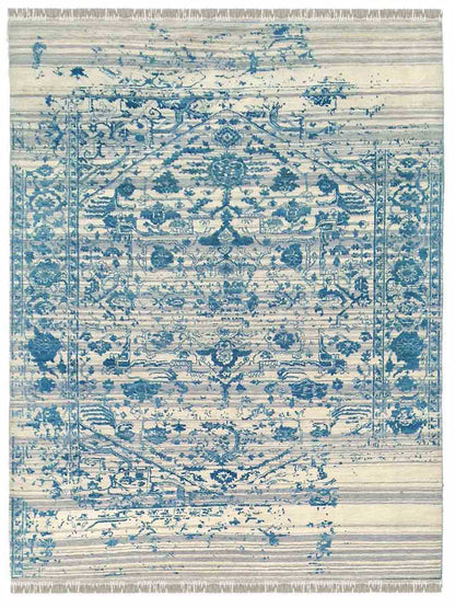 Limited DALBY DA - 722 Ivory Blue Transitional Knotted Rug - Rugs - Limited - Atlanta Designer Rugs