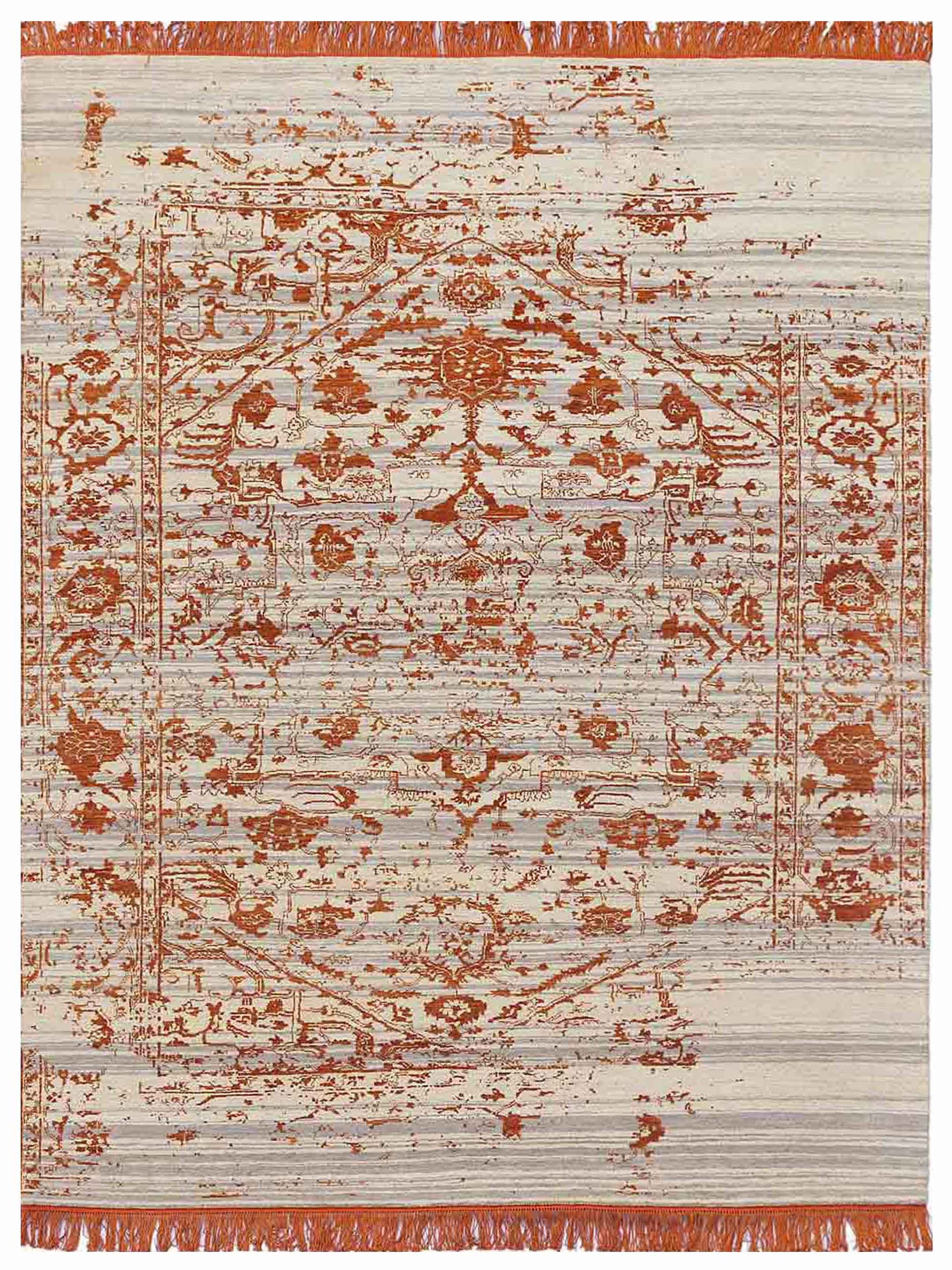 Limited DALBY DA - 722 White Ivory Orange Transitional Knotted Rug - Rugs - Limited - Atlanta Designer Rugs