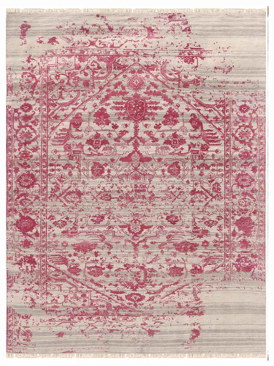 Limited DALBY DA - 722 White Ivory Strawberry Transitional Knotted Rug - Rugs - Limited - Atlanta Designer Rugs