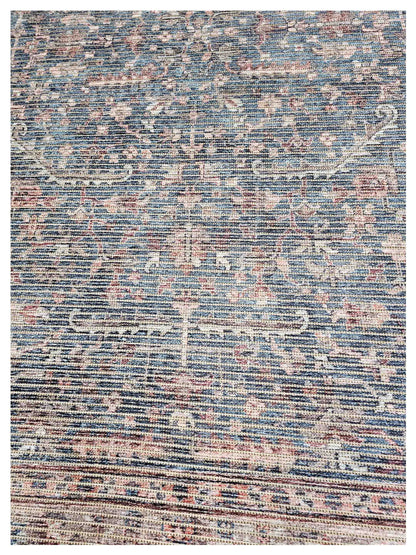 Artisan Washable  Blue Beige Transitional Machinemade Rug