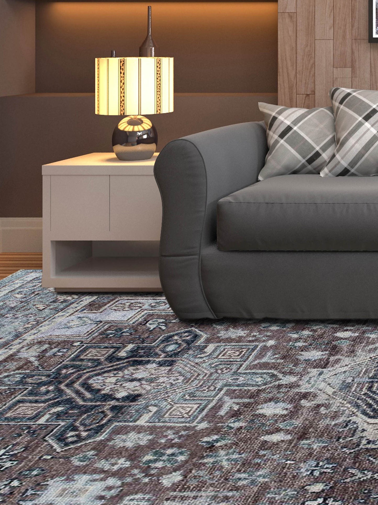 Artisan Felicity  Grey Blue Traditional Knotted Rug