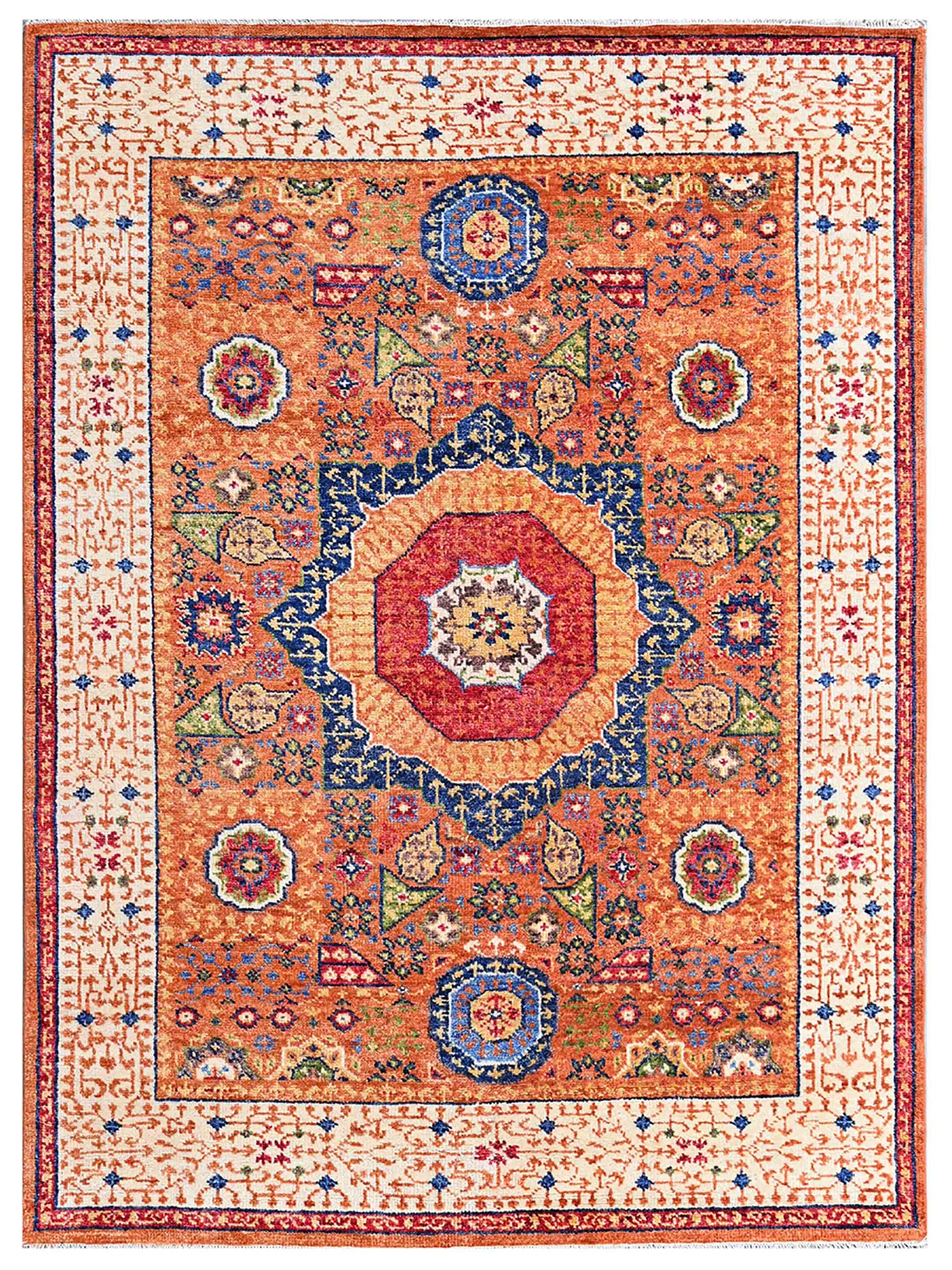 Large Rust Beige Rug Felicity Rust Beige Traditional Knotted Rug - NZ Wool – Atlanta ...