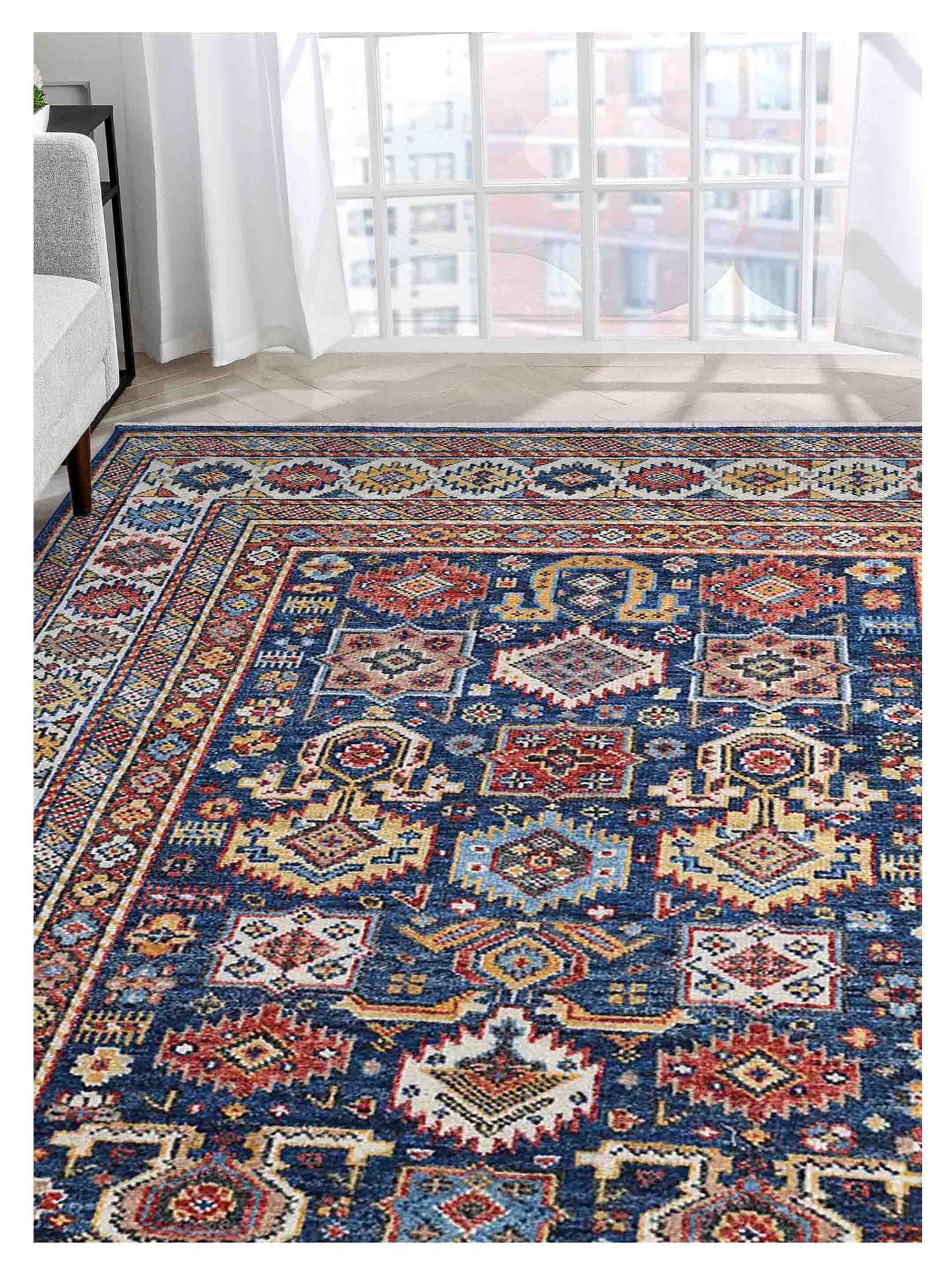 Artisan Felicity  Blue Beige Traditional Knotted Rug