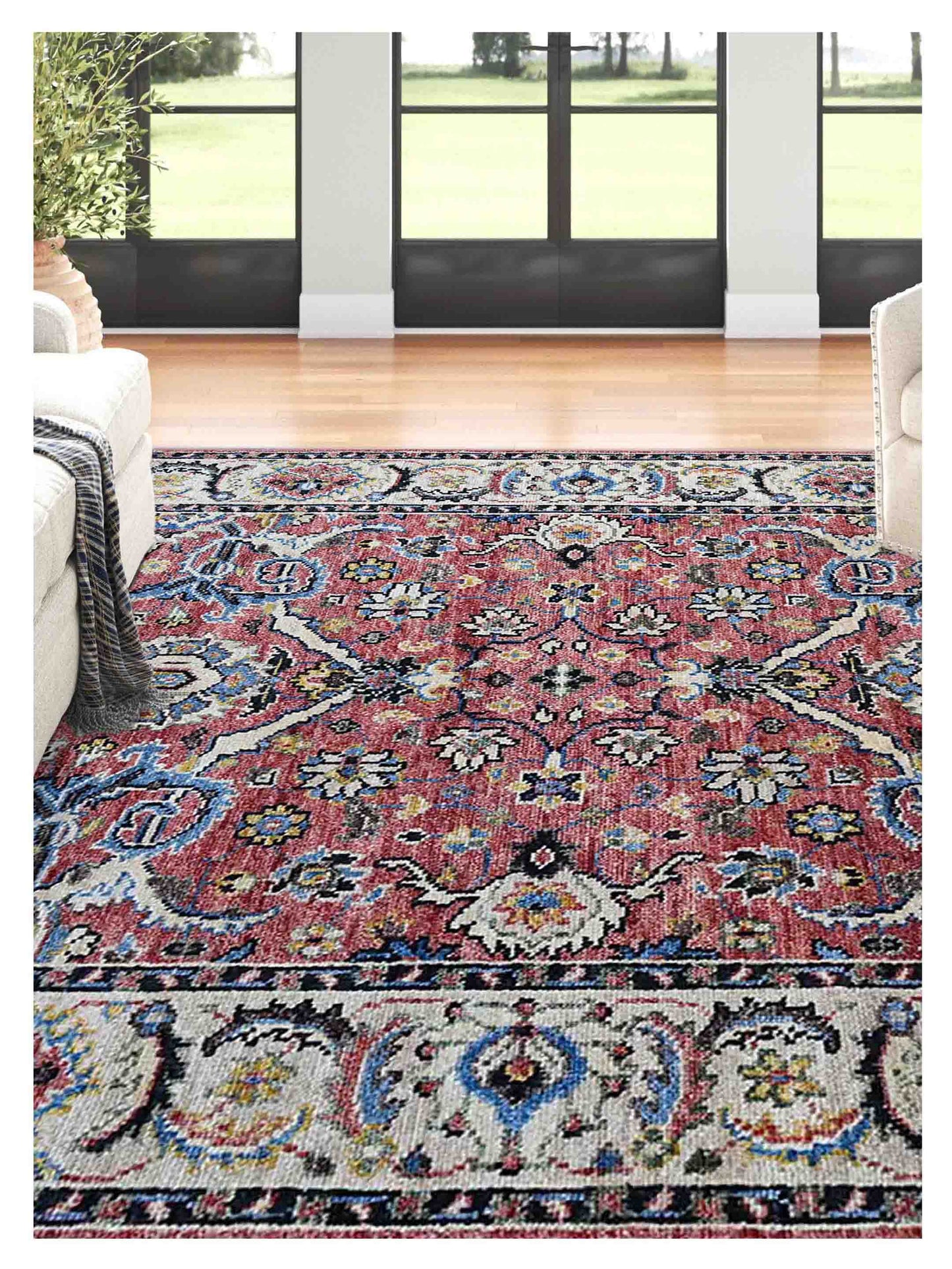 Artisan Felicity  Red Beige Traditional Knotted Rug