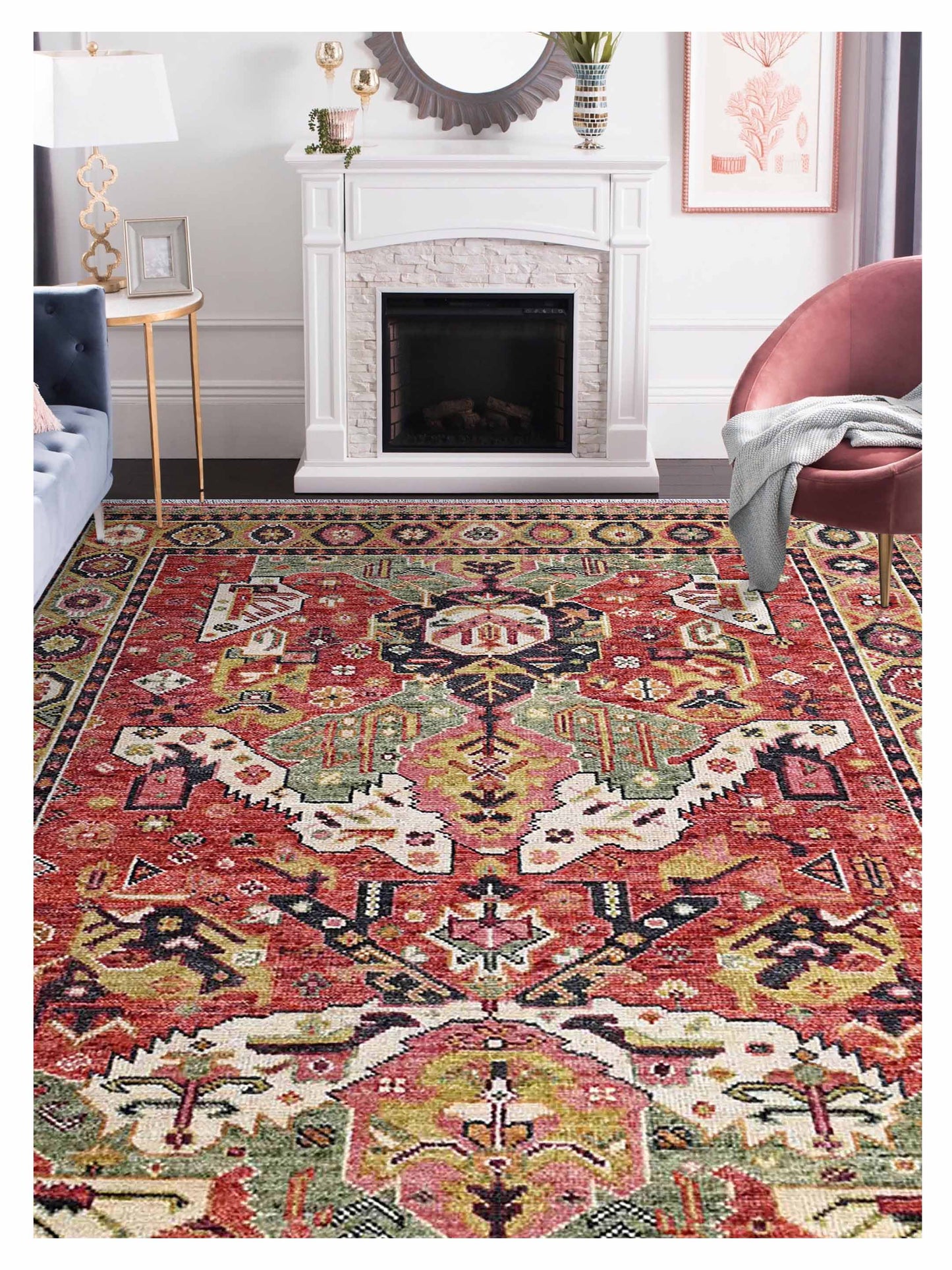 Artisan Felicity  Rust Multi Traditional Knotted Rug