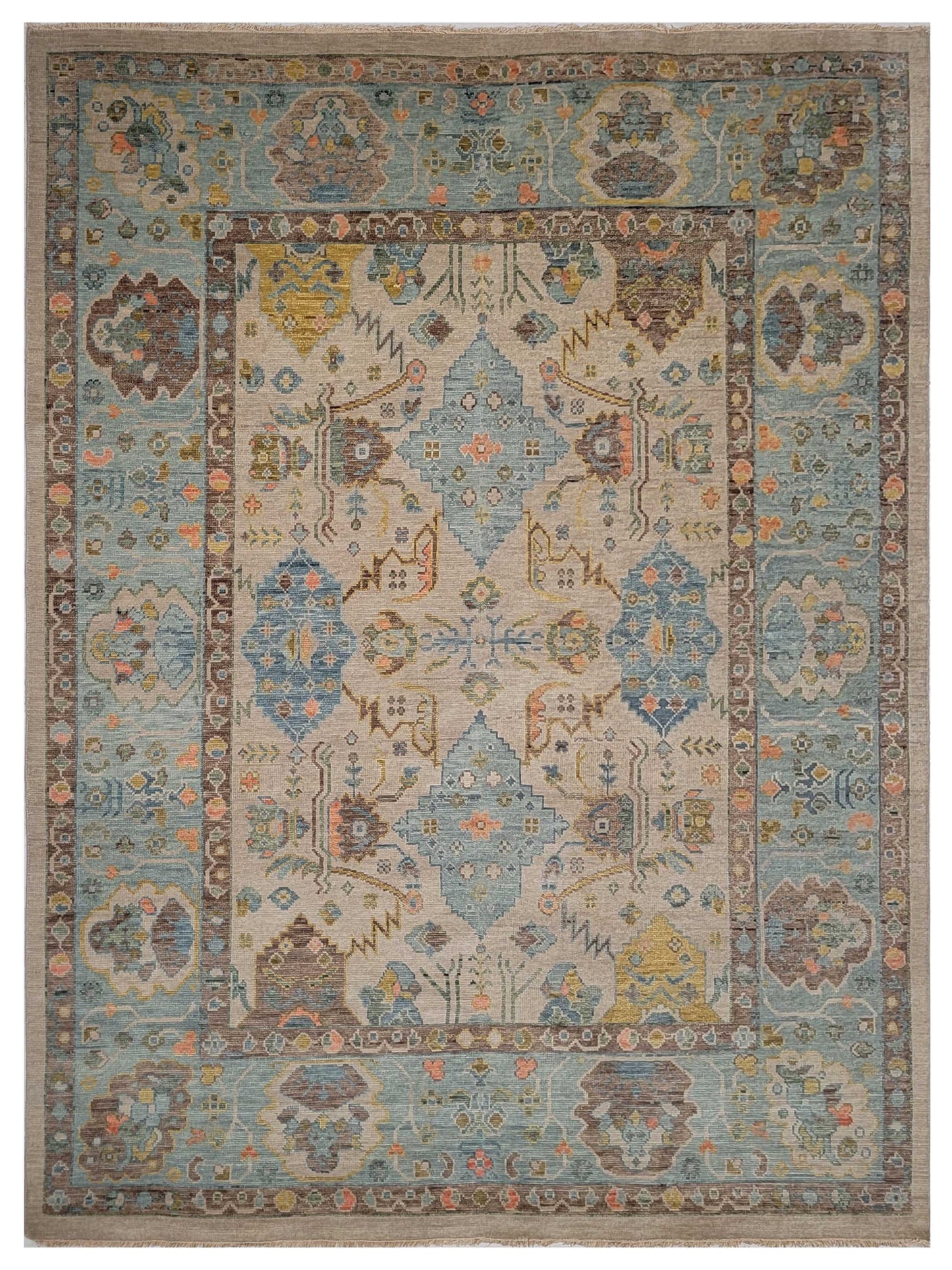 Artisan Blossom-2 FB-526 Beige Traditional Knotted Rug
