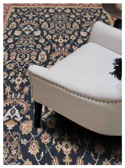 Limited Sophie PRT-420 Trible Navy Burgundy Red Traditional Knotted Rugs