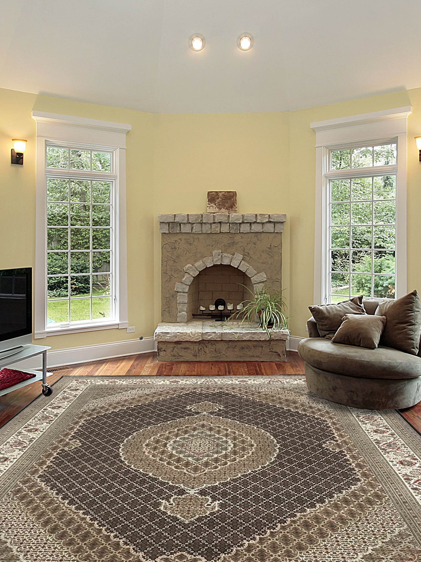 Artisan Michelle  Black Ivory Traditional Knotted Rug