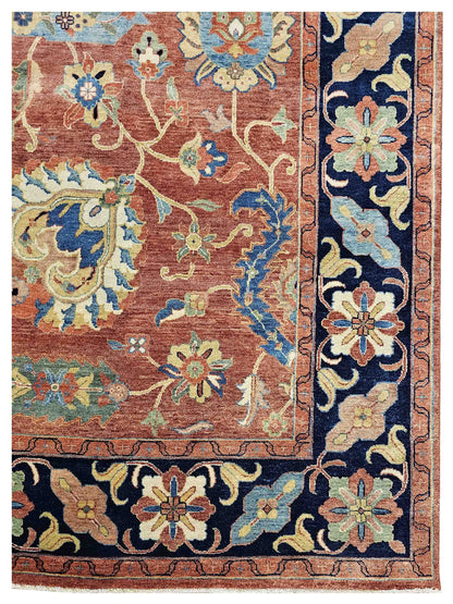 Artisan Gwyneth Red Black Traditional Knotted Rug - Rugs - Artisan - Atlanta Designer Rugs