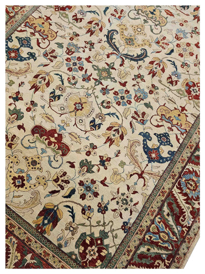 Artisan Gwyneth  Ivory Red Traditional Knotted Rug