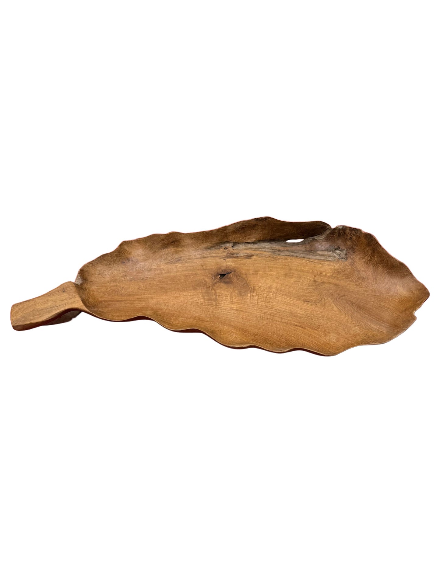 Eclectic Home Accent Teak Leaf Plate  Wooden  Decor Furniture
