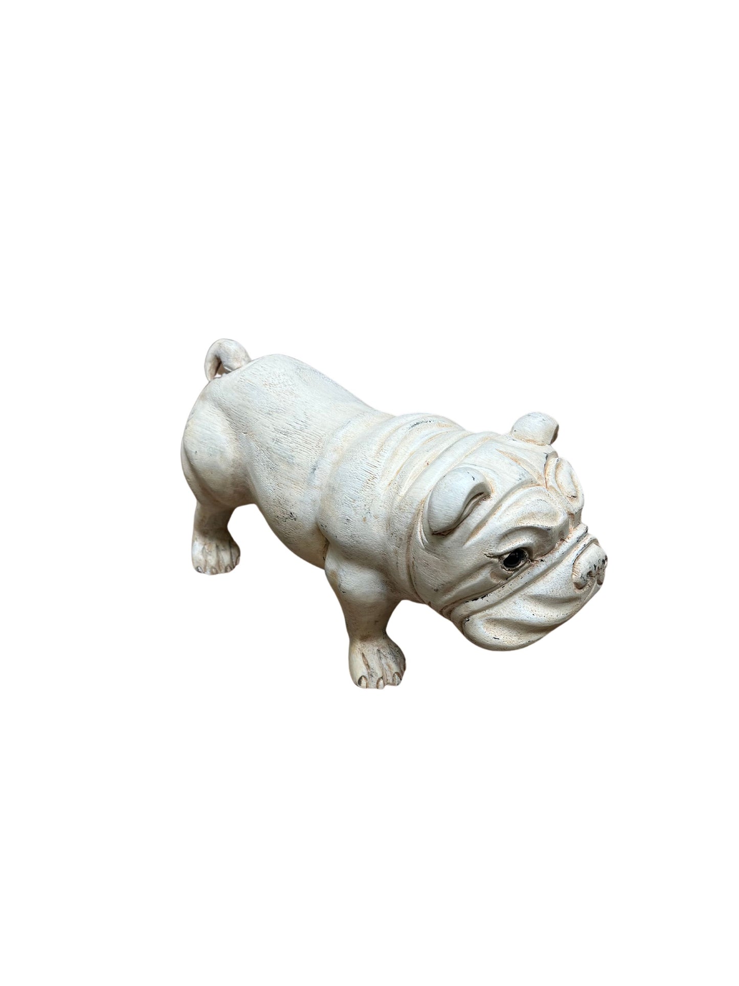 Eclectic Home Accent Wooden Bulldog 2983S Off White Decor Furniture