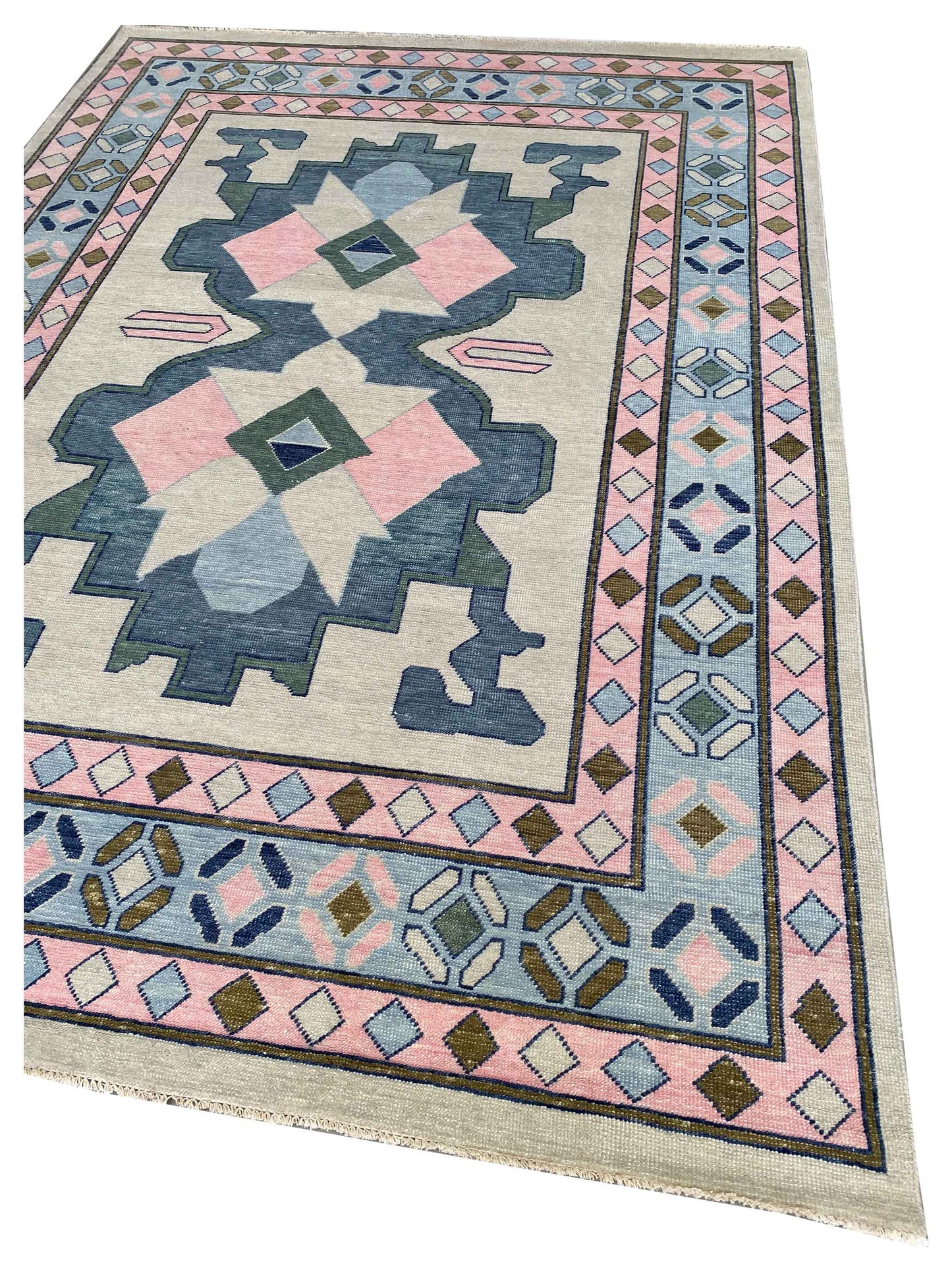 Artisan Blossom  Ivory Grey Traditional Knotted Rug