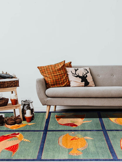 Artisan Lorraine  Green  Modern Knotted Rug