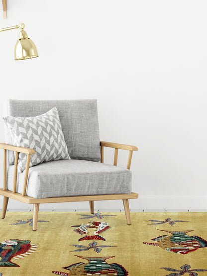 Artisan Lorraine  Gold  Modern Knotted Rug