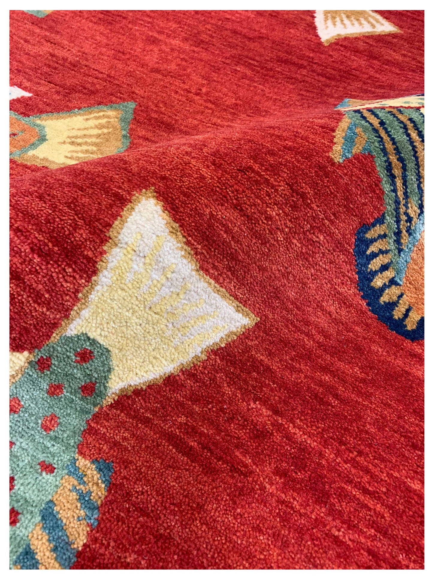 Artisan Lorraine  Red  Modern Knotted Rug