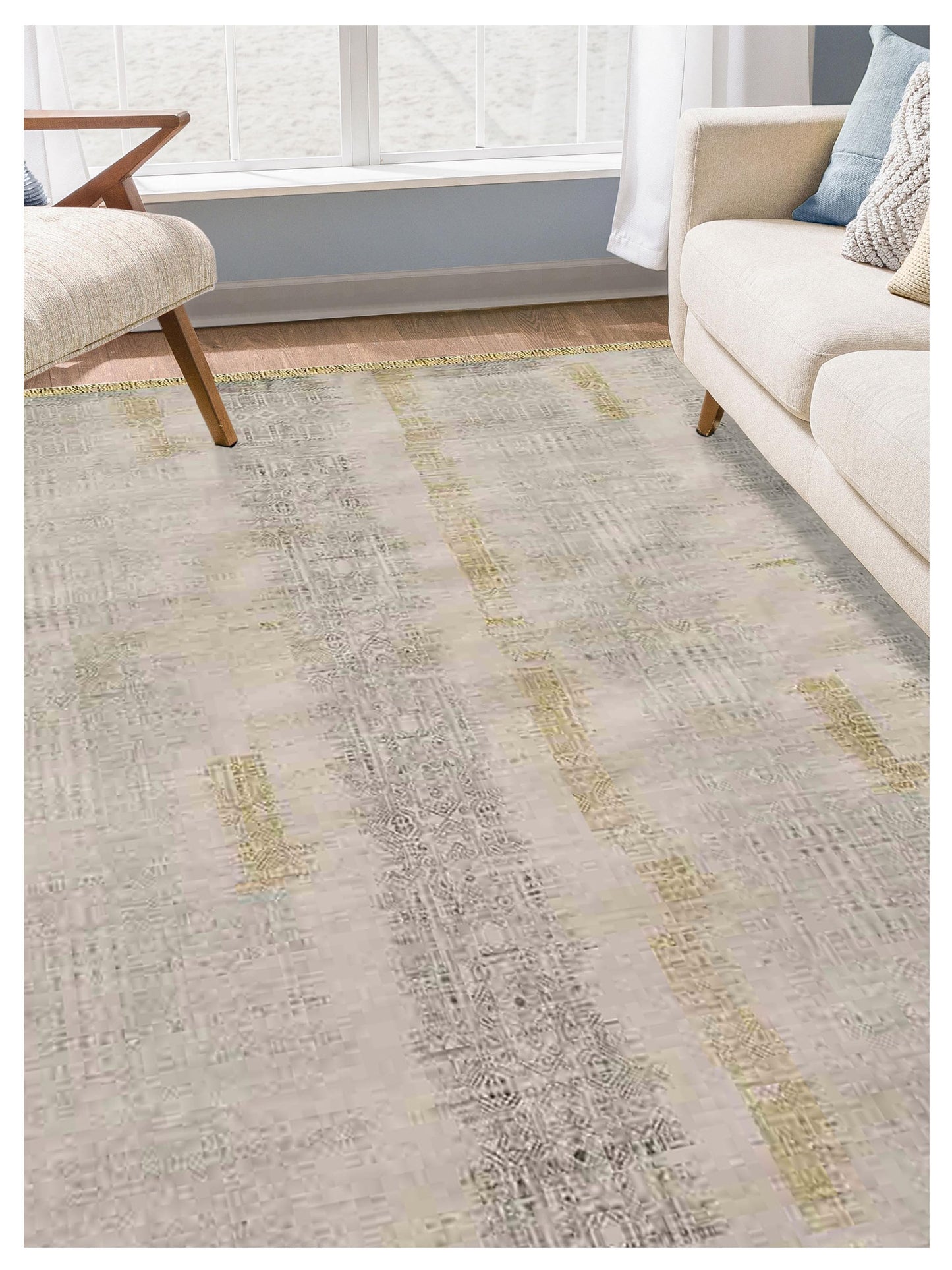 Limited PARKES PA-566 Mushroom  Transitional Knotted Rug