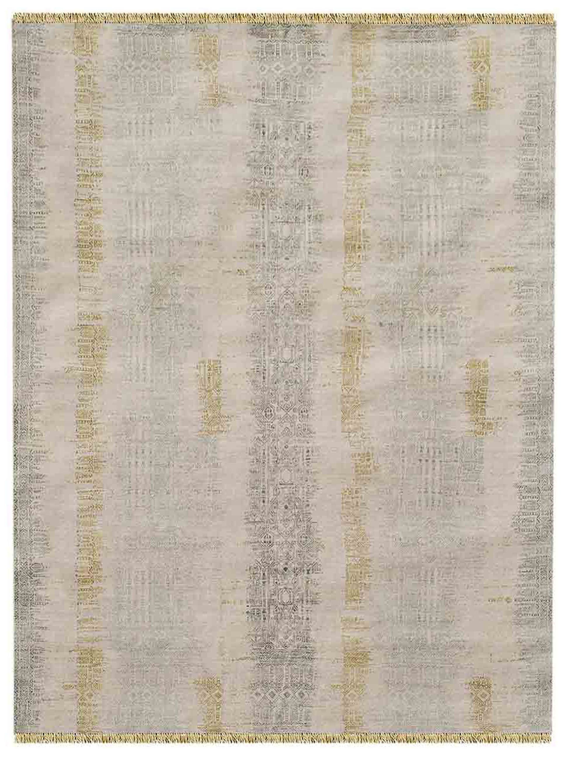 Limited PARKES PA-566 Mushroom Transitional Knotted Rug