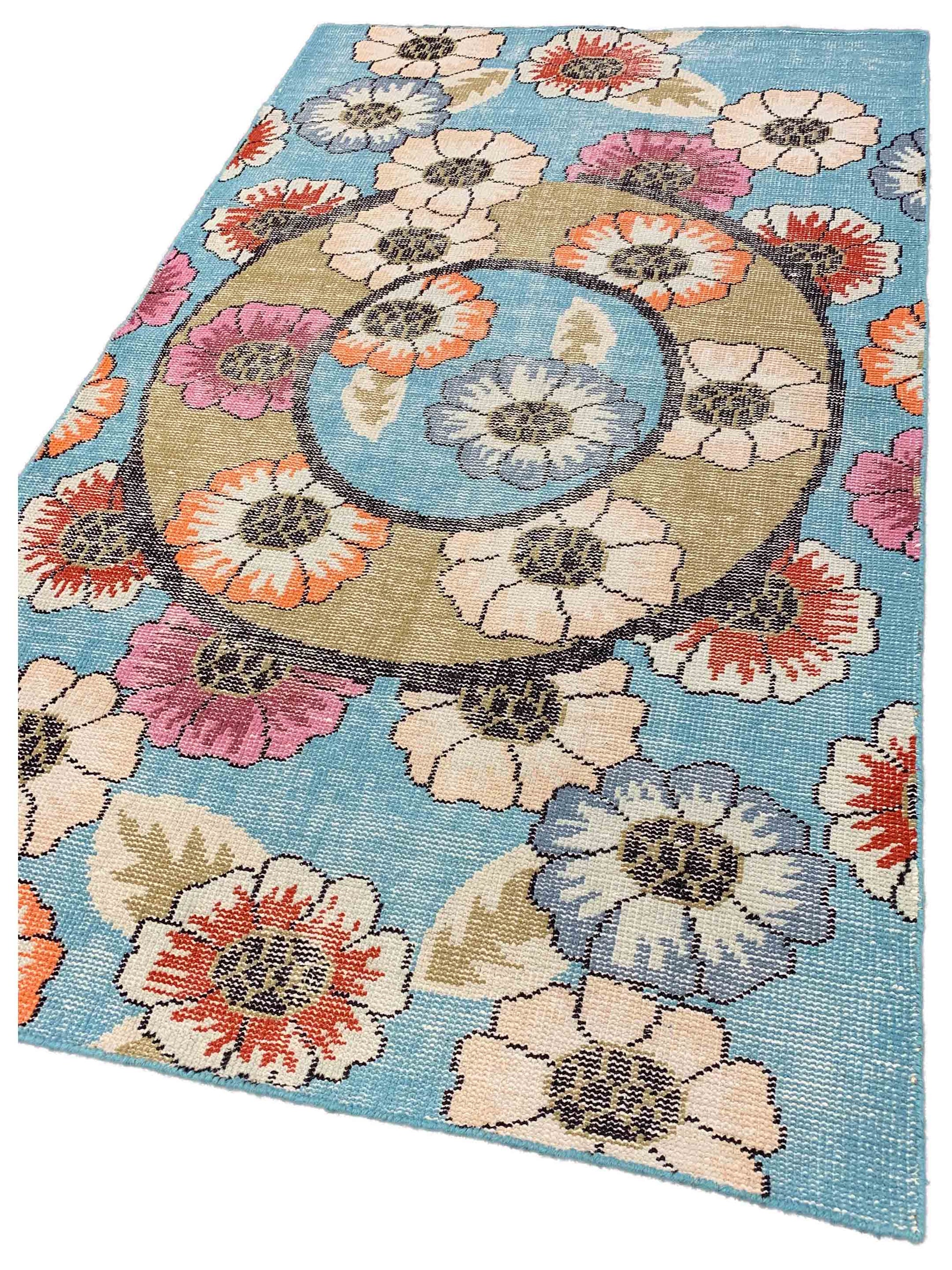 Artisan Viola Red Lt.Blue Transitional Knotted Rug - Rugs - Artisan - Atlanta Designer Rugs