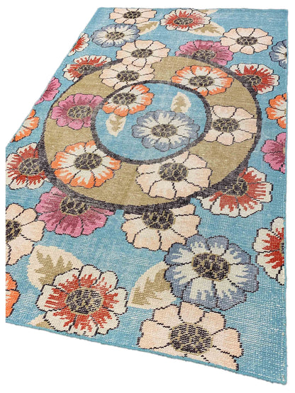 Artisan Viola Red Lt.Blue Transitional Knotted Rug - Rugs - Artisan - Atlanta Designer Rugs