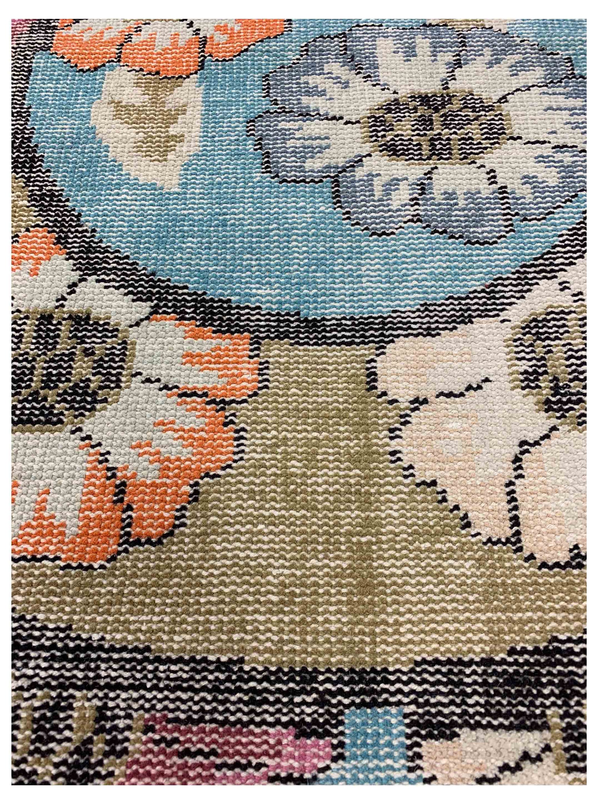 Artisan Viola Red Lt.Blue Transitional Knotted Rug - Rugs - Artisan - Atlanta Designer Rugs