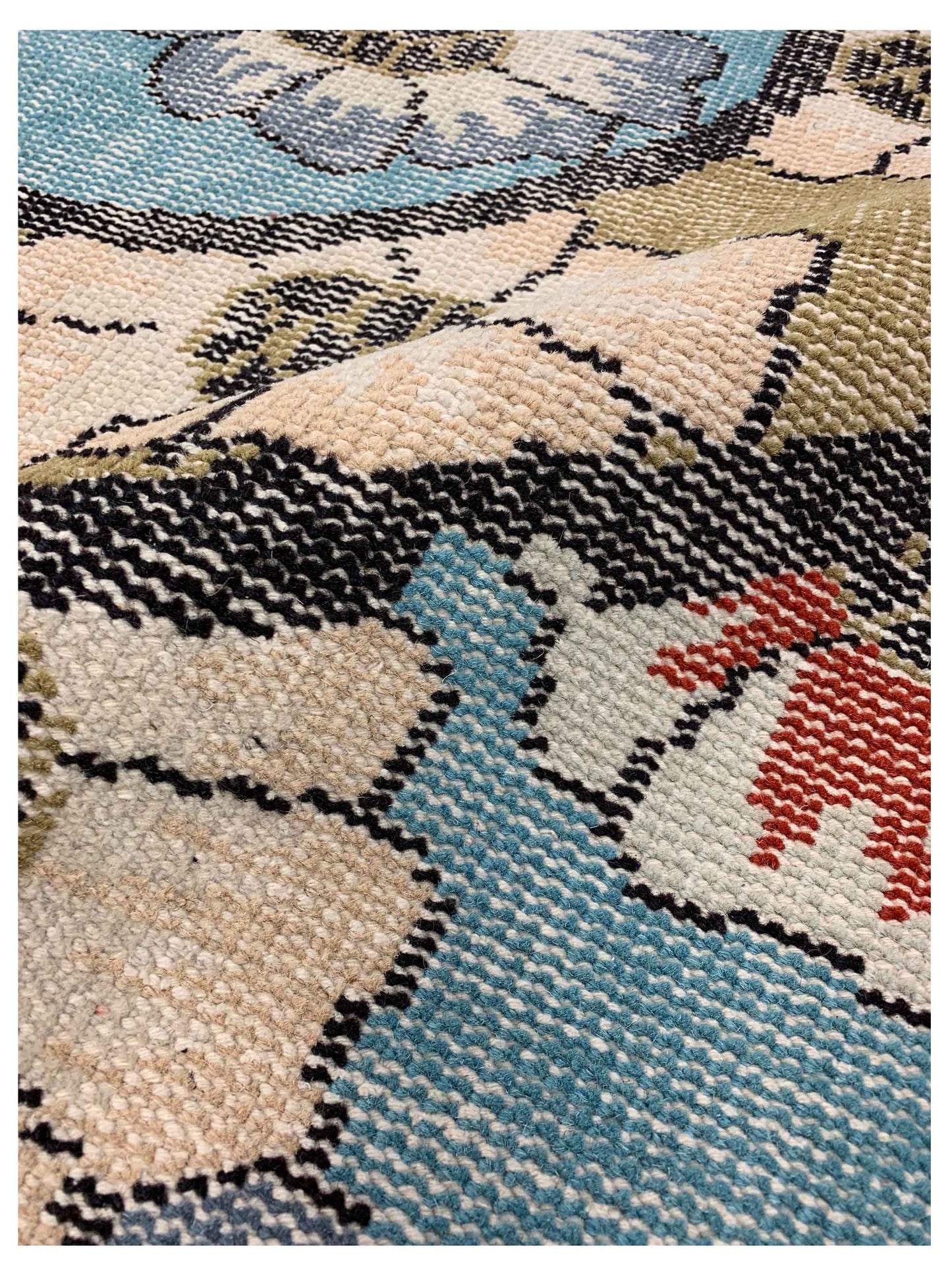 Artisan Viola Red Lt.Blue Transitional Knotted Rug - Rugs - Artisan - Atlanta Designer Rugs