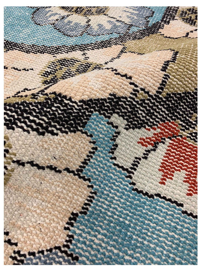 Artisan Viola Red Lt.Blue Transitional Knotted Rug - Rugs - Artisan - Atlanta Designer Rugs