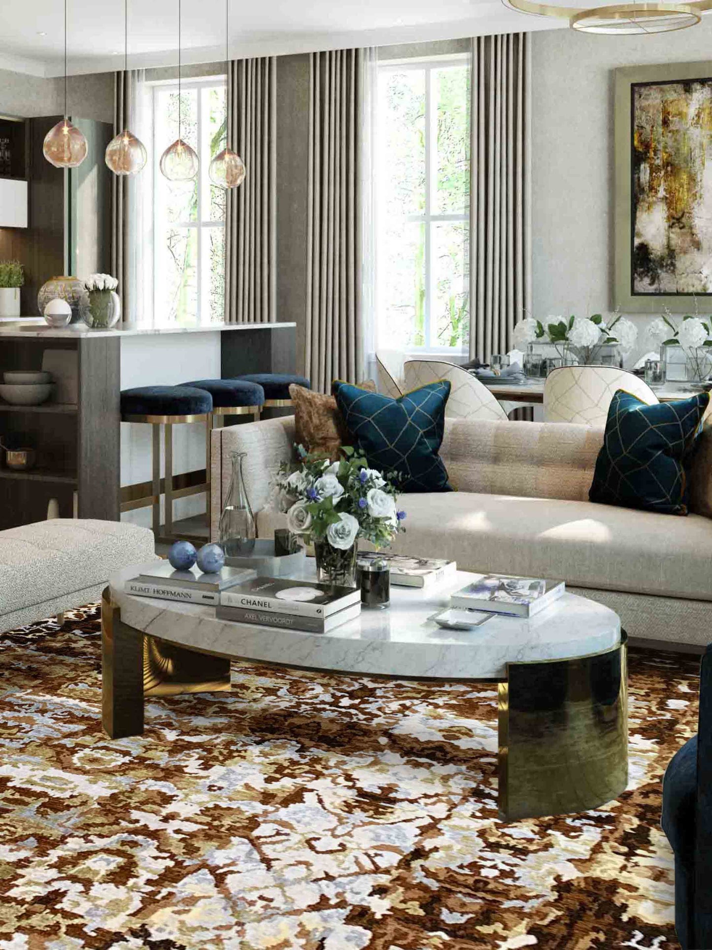 Artisan Abigail  Brown  Transitional Knotted Rug