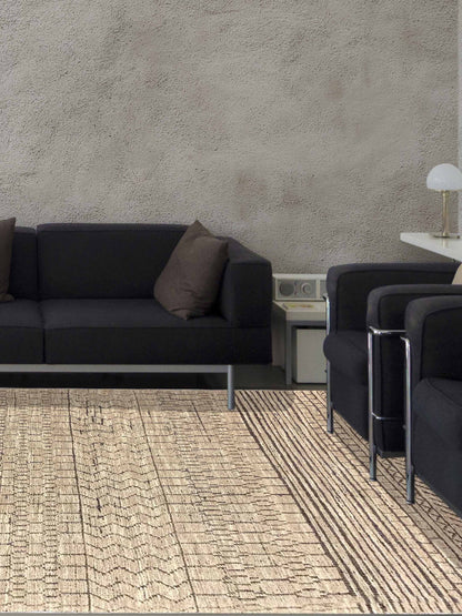 Artisan Viola Charcoal Beige Transitional Knotted Rug - Rugs - Artisan - Atlanta Designer Rugs