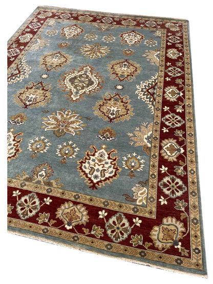 Artisan Cameron  Lt.Blue Red Traditional Knotted Rug