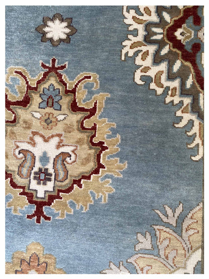 Artisan Cameron  Lt.Blue Red Traditional Knotted Rug