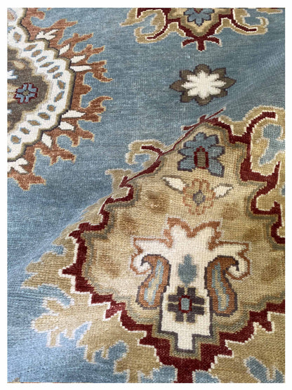 Artisan Cameron  Lt.Blue Red Traditional Knotted Rug